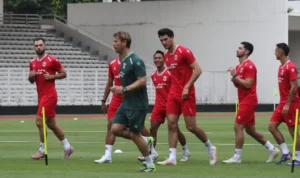 Doc. Suasana latihan terakhir Tim Nasional Indonesia di Stadion Madya Senayan, Jakarta, jelang laga persahabatan internasional melawan Saint Kitts dan Nevis dalam rangkaian FIFA Series 2026, Jumat (27/3/2026) malam di Stadion Utama Gelora Bung Karno. (NR).