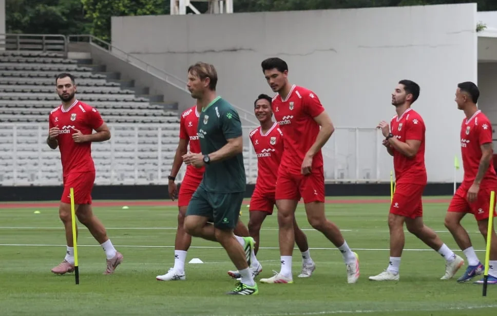 Doc. Suasana latihan terakhir Tim Nasional Indonesia di Stadion Madya Senayan, Jakarta, jelang laga persahabatan internasional melawan Saint Kitts dan Nevis dalam rangkaian FIFA Series 2026, Jumat (27/3/2026) malam di Stadion Utama Gelora Bung Karno. (NR).