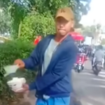 Doc. Tangkapan layar video memperlihatkan terduga pelaku saat melakukan aksi pemecahan mangkuk milik pedagang di kawasan Tanah Abang, Jakarta Pusat, sebagai bentuk intimidasi dalam dugaan pemerasan, Kamis (9/4/2026).