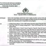 Doc. Tangkapan layar surat panggilan saksi ke-1 yang diterima narasumber dalam perkara yang sedang ditangani oleh Direktorat Reserse Siber Polda Metro Jaya.