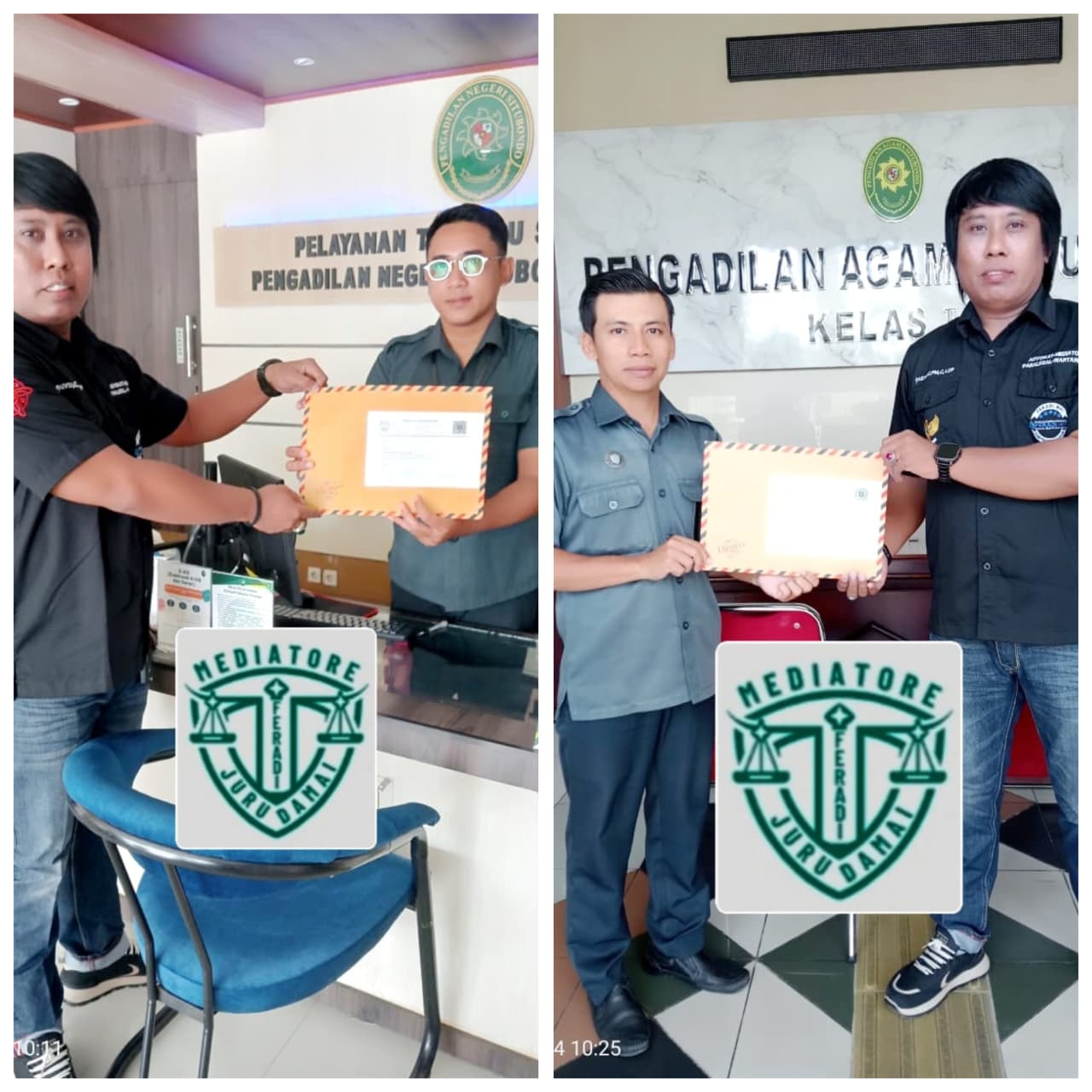 Doc. Anggota FERADI WPI, Rasyidi, menyerahkan berkas permohonan penggunaan mediator non hakim kepada pihak Pengadilan Negeri dan Pengadilan Agama Situbondo sebagai bagian dari upaya mendorong optimalisasi penyelesaian sengketa melalui jalur mediasi.