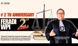 Doc. Ketua Umum FERADI WPI, Adv. Donny Andretti, S.H., S.Kom., M.Kom., dalam visual publikasi Milad ke-2 FERADI WPI, foto ini digunakan sebagai ilustrasi dalam rangka penyampaian informasi kegiatan organisasi.