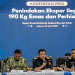 Doc. Suasana konferensi pers pengungkapan kasus penggagalan ekspor ilegal emas seberat 190 kilogram oleh Direktorat Jenderal Bea dan Cukai bersama instansi terkait di Kantor Wilayah DJBC Jakarta, Rabu (29/4/2026).