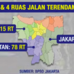 Doc. Data Badan Penanggulangan Bencana Daerah (BPBD) DKI Jakarta menunjukkan sedikitnya 115 RT di sejumlah wilayah ibu kota masih terdampak banjir akibat hujan deras yang mengguyur kawasan Jabodetabek. (Sumber: BPBD Jakarta).