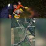 Doc. Petugas kepolisian bersama tim evakuasi saat mengevakuasi jenazah korban pembunuhan Ustadzah HN di kawasan Jalan Seledri, Kelurahan Sungai Ulin, Kota Banjarbaru, Rabu (29/4/2026) malam. Kanan: Tangkapan layar Google Maps mode satelit yang menunjukkan area lokasi penemuan korban di wilayah Sungai Ulin, Banjarbaru.