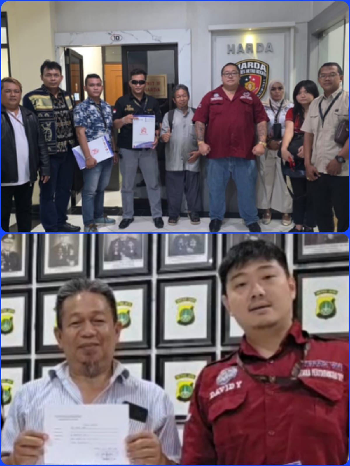 Doc. Kompilasi dokumentasi: Hairil Tami saat menjalani proses administrasi dan penyampaian laporan di kantor Polres Metro Bekasi Kabupaten terkait dugaan tindak pidana yang dilaporkannya. Kegiatan tersebut merupakan bagian dari prosedur pelaporan resmi kepada aparat penegak hukum.