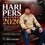 Doc. Poster ucapan Hari Pers Sedunia 3 Mei 2026 yang disampaikan oleh Rasyidi sebagai bentuk dukungan terhadap kebebasan pers dan penguatan demokrasi di Indonesia.