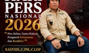 Doc. Poster ucapan Hari Pers Sedunia 3 Mei 2026 yang disampaikan oleh Rasyidi sebagai bentuk dukungan terhadap kebebasan pers dan penguatan demokrasi di Indonesia.