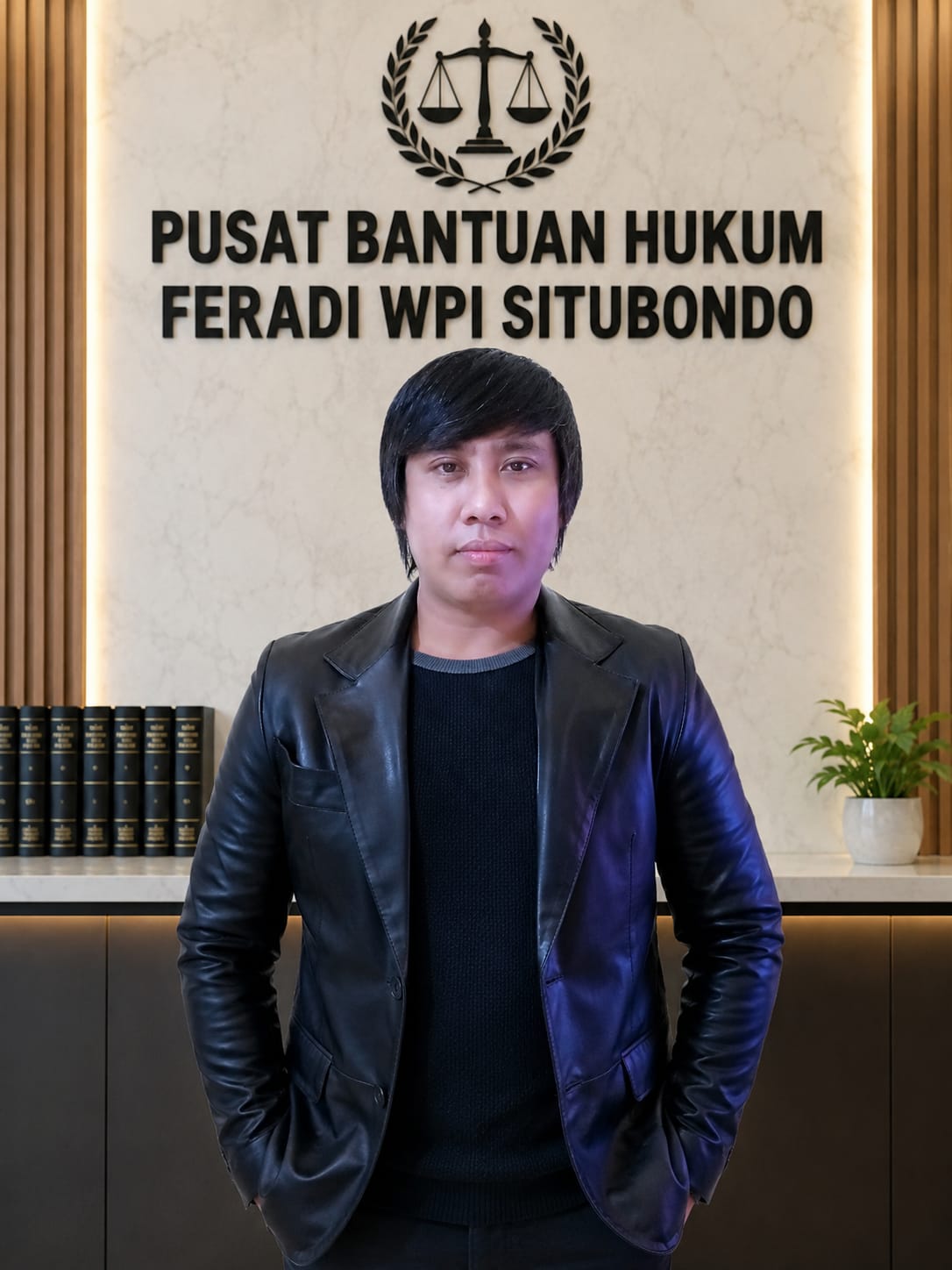 Doc. Rasyidi., C,PM., C,LOP., C,MDF., C,PFW., C,JKJ (Didik Castielo), Ketua PBH FERADI WPI SITUBONDO, saat menyampaikan komitmen lembaganya dalam memberikan pendampingan dan bantuan hukum bagi masyarakat, khususnya wilayah Tapal Kuda.