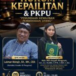 Doc. Poster kegiatan pendidikan dan pelatihan hukum daring bertajuk Hukum Kepailitan & PKPU (Penundaan Kewajiban Pembayaran Utang) yang diselenggarakan FERADI WPI pada Minggu, 17 Mei 2026. Kegiatan menghadirkan Advokat dan Kurator Lukman Muhajir, S.H., M.H., CRA sebagai pemateri serta Advokat Rifa Asyah Ningrum, S.H., S.S., PLDING, C.PFW., C.MDF., C.JKJ. sebagai moderator melalui platform Google Meet.