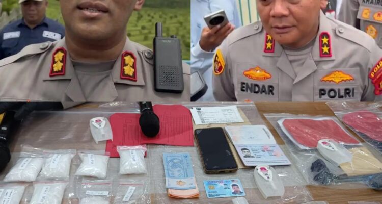 Doc. Kompilasi Kapolres Kukar AKBP Khairul Basyar dan Kapolda Kaltim Irjen Pol Endar Priantoro saat memberikan keterangan kepada media terkait penanganan kasus dugaan narkotika, disertai tampilan sejumlah barang bukti yang diamankan kepolisian dalam pengungkapan perkara tersebut.