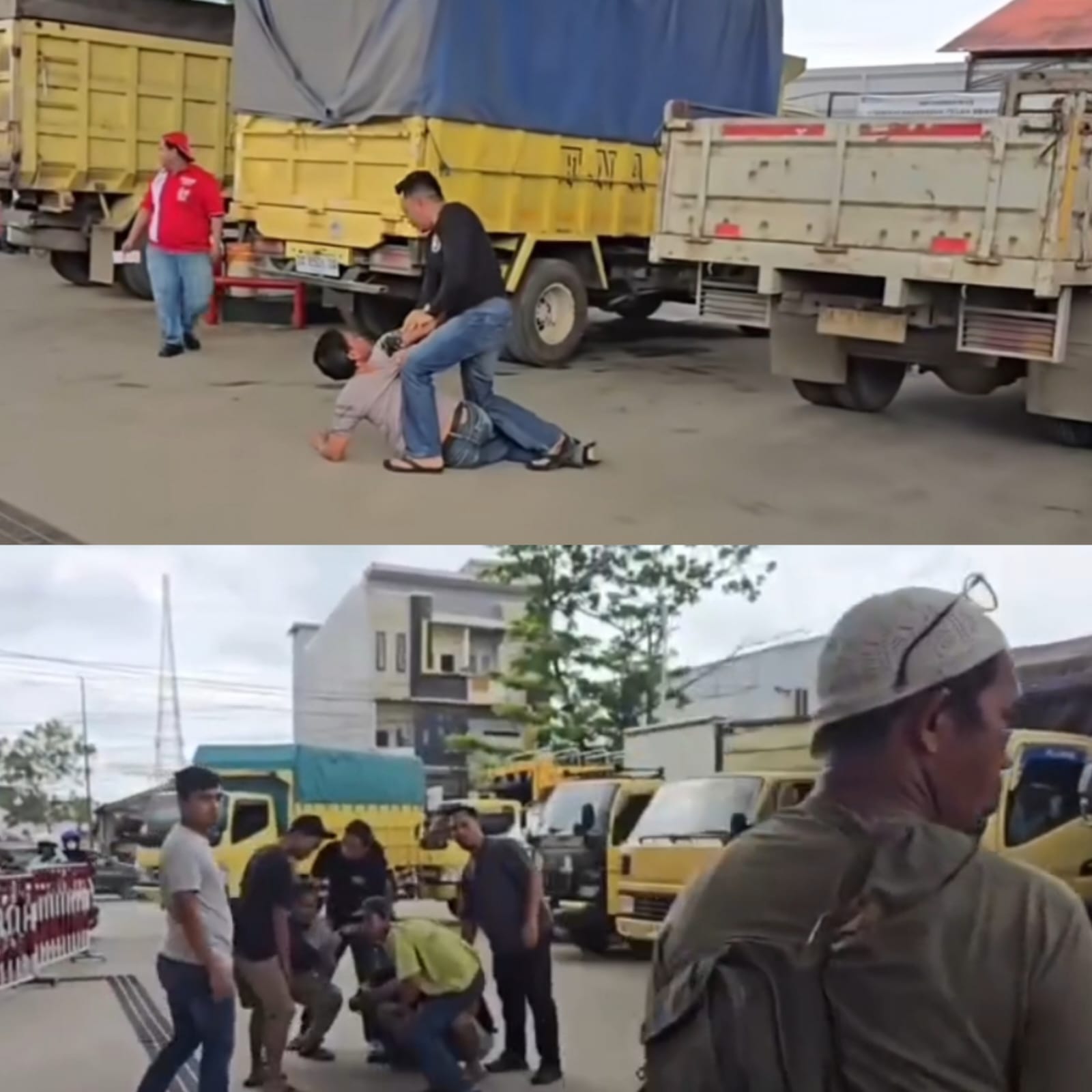 Doc. Tim Subdit Jatanras Polda Kalimantan Selatan saat melakukan proses pengamanan terhadap seorang pria yang diduga terlibat praktik pungutan liar di area SPBU Banua Anyar, Kota Banjarmasin, dalam operasi penertiban premanisme dan pungli BBM subsidi.