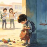 Doc. Ilustrasi suasana dugaan perundungan (bullying) di lingkungan sekolah yang menggambarkan seorang anak tampak menyendiri dan mengalami tekanan emosional akibat perlakuan intimidatif dari teman sebayanya. Ilustrasi ini digunakan sebagai pendukung visual terkait isu perlindungan anak dan dampak psikologis bullying di lingkungan pendidikan.