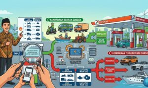 Pemerintah Siapkan Skema Baru Distribusi BBM Subsidi Berbasis Jenis Kendaraan dan Kapasitas Mesin Doc. Ilustrasi skema distribusi BBM subsidi yang menggambarkan mekanisme pembatasan pembelian berdasarkan jenis kendaraan dan kapasitas mesin melalui sistem digital terintegrasi di SPBU. Skema tersebut merupakan gambaran rencana penyaluran subsidi agar lebih tepat sasaran sesuai kebijakan yang tengah disiapkan pemerintah.