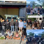 Doc. Kompliasi foto saat aparat gabungan Satreskrim Polresta Banjarmasin bersama Resmob Ditreskrimum Polda Kalimantan Selatan mengamankan sejumlah terduga pelaku terkait dugaan praktik pungutan liar di kawasan SPBU Basirih, Jalan Gubernur Soebarjo, Banjarmasin, Sabtu (16/5/2026). Para terduga kemudian dibawa ke Mapolresta Banjarmasin untuk menjalani pemeriksaan lebih lanjut.