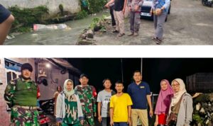 Doc. Kondisi lokasi talud sungai yang jebol di RT 08 RW 04 Kelurahan Bambankerep, Kota Semarang, saat ditinjau oleh pihak kelurahan, aparat keamanan, serta instansi terkait guna melakukan penanganan dan evaluasi dampak banjir yang merendam permukiman warga.
