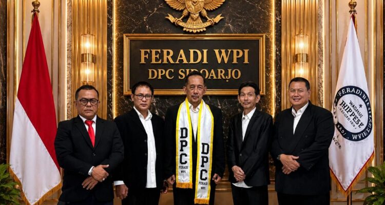 Doc. Jajaran pengurus DPC FERADI WPI Sidoarjo masa bakti 2026–2031 berfoto bersama usai pelantikan dan penetapan kepengurusan sebagai bentuk komitmen dalam memperkuat profesionalitas, penegakan hukum, serta pelayanan bantuan hukum kepada masyarakat di wilayah Sidoarjo dan sekitarnya.