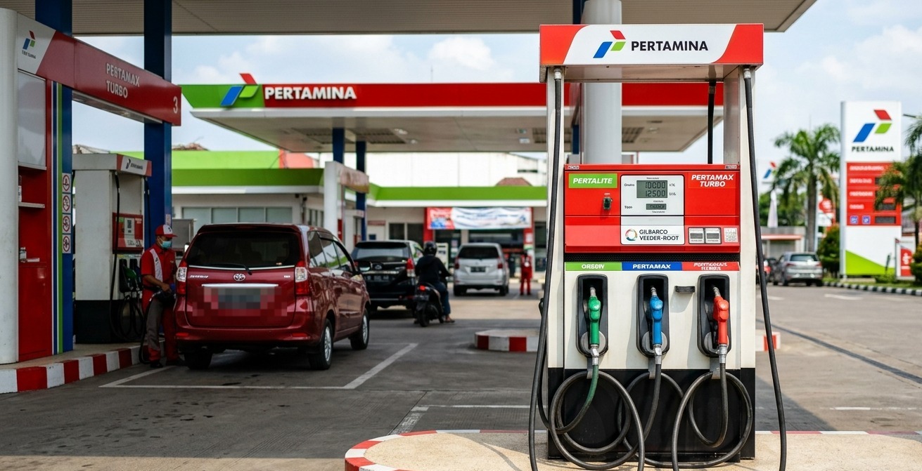 Doc. Aktivitas pengisian bahan bakar minyak (BBM) jenis Pertalite di salah satu SPBU. PT Pertamina Patra Niaga menegaskan informasi viral mengenai larangan pengisian Pertalite bagi kendaraan di atas 1.400 cc mulai 1 Juni 2026 adalah hoaks dan tidak memiliki dasar kebijakan resmi pemerintah.