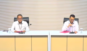 Doc. Plt Direktur Penyidikan KPK Achmad Taufik Husein didampingi Juru Bicara KPK Budi Prasetyo menyampaikan keterangan kepada awak media dalam konferensi pers terkait perkembangan penyidikan dan penahanan dua tersangka baru dalam kasus dugaan korupsi pengelolaan kuota haji Indonesia tahun 2023–2024 di Gedung Merah Putih KPK, Jakarta, Senin (8/6/2026).