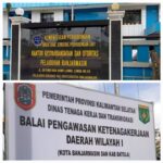 Doc. Papan nama Kantor Kesyahbandaran dan Otoritas Pelabuhan (KSOP) Kelas I Banjarmasin yang berada di bawah Kementerian Perhubungan Republik Indonesia. Instansi ini memiliki tugas melaksanakan pengawasan keselamatan dan keamanan pelayaran serta pelayanan kepelabuhanan di wilayah kerja Pelabuhan Banjarmasin.