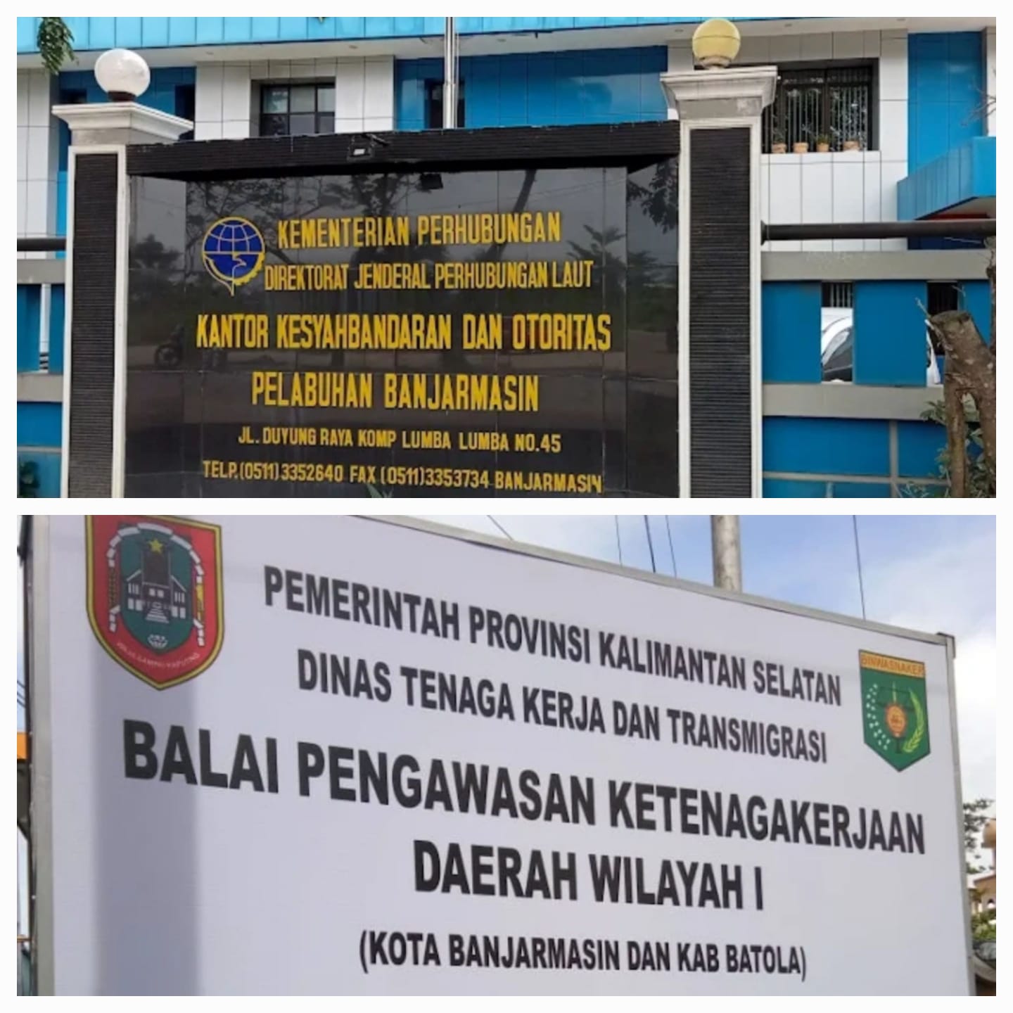 Doc. Papan nama Kantor Kesyahbandaran dan Otoritas Pelabuhan (KSOP) Kelas I Banjarmasin yang berada di bawah Kementerian Perhubungan Republik Indonesia. Instansi ini memiliki tugas melaksanakan pengawasan keselamatan dan keamanan pelayaran serta pelayanan kepelabuhanan di wilayah kerja Pelabuhan Banjarmasin.