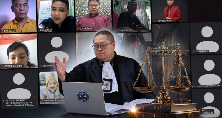 Doc. Dokumentasi kegiatan Pelatihan Hukum dan Perpajakan Bersertifikat C.FTAX Batch 1 yang dilaksanakan secara daring melalui Google Meet. Foto menampilkan para peserta dari berbagai daerah dan latar belakang profesi yang mengikuti sesi pembelajaran secara virtual, dengan narasumber dan pengajar memberikan materi secara interaktif. Kegiatan ini menjadi bagian dari upaya peningkatan kompetensi di bidang hukum pajak, mencakup pembahasan teknis perpajakan, sengketa pajak, serta praktik penyelesaian kasus secara profesional.