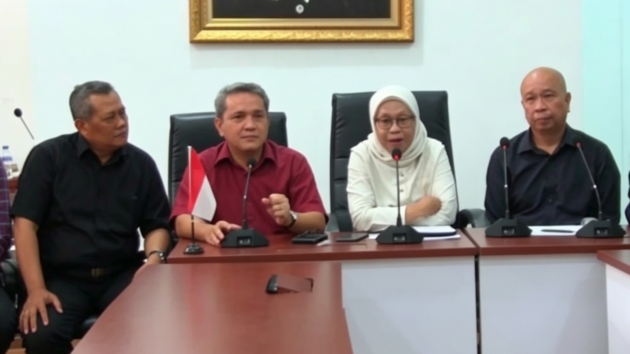Doc. Wakil Rektor III Universitas Bung Karno (UBK), Daniel Panda, bersama jajaran kampus menyampaikan keterangan pers terkait penonaktifan sementara Ketua BEM Fakultas Hukum UBK dan pembentukan tim investigasi etik di Jakarta.