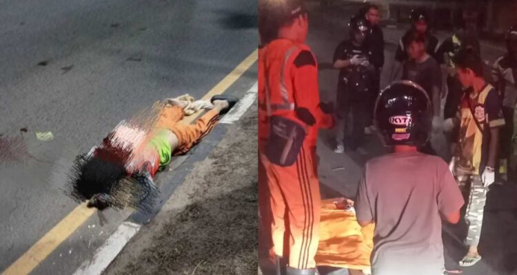 Dok. Petugas kebersihan Dinas Lingkungan Hidup (DLH) Kota Banjarmasin tergeletak di lokasi kejadian setelah diduga menjadi korban tabrak lari saat menjalankan tugas menyapu jalan di kawasan Jalan Brigjen H. Hasan Basri, Kecamatan Banjarmasin Utara, Selasa (30/6/2026) dini hari. Identitas korban tidak ditampilkan secara jelas demi menghormati privasi dan etika jurnalistik.