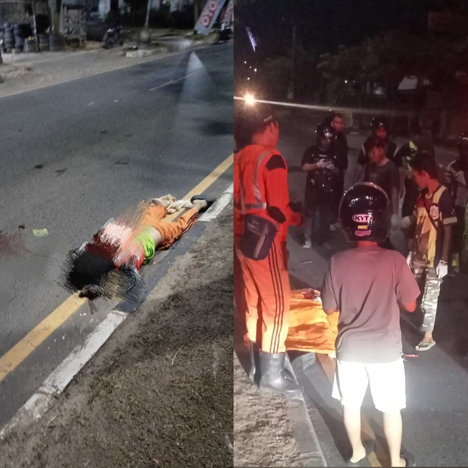 Dok. Petugas kebersihan Dinas Lingkungan Hidup (DLH) Kota Banjarmasin tergeletak di lokasi kejadian setelah diduga menjadi korban tabrak lari saat menjalankan tugas menyapu jalan di kawasan Jalan Brigjen H. Hasan Basri, Kecamatan Banjarmasin Utara, Selasa (30/6/2026) dini hari. Identitas korban tidak ditampilkan secara jelas demi menghormati privasi dan etika jurnalistik.