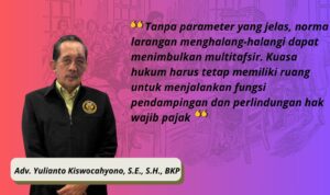 Yulianto Soroti Ketentuan PMK Nomor 44 Tahun 2026, Minta Penerapan Norma "Menghalangi Pemeriksaan" Dilakukan Secara Proporsional Doc. Adv. Yulianto Kiswocahyono, S.E., S.H., BKP, Ketua Komite Tetap Bidang Fiskal dan Moneter KADIN Jawa Timur sekaligus Ketua DPC FERADI WPI Sidoarjo.