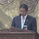 Doc. Menteri Keuangan Purbaya Yudi Sadewa menyampaikan paparan mengenai kondisi fiskal, termasuk perkembangan rasio utang pemerintah terhadap Produk Domestik Bruto (PDB), dalam rapat kerja bersama DPR RI di Kompleks Parlemen, Senayan, Jakarta. Paparan tersebut menjadi bagian dari pembahasan kebijakan fiskal dan pengelolaan keuangan negara. (Sumber Foto: DPR RI)
