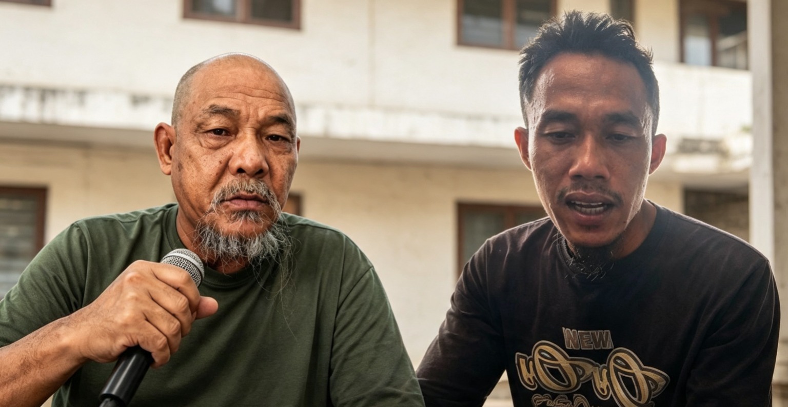 Doc. Kolase foto memperlihatkan Fam Fuk Tjhong alias Uun (kiri), korban dalam perkara dugaan penganiayaan, pengeroyokan, dugaan penculikan, dugaan pengancaman, dan dugaan perampasan yang sedang ditangani Polda Banten, serta Gofurrurohim alias Ider Alam (kanan), perwakilan Gabungan Aliansi Aktivis Lebak, yang menyampaikan keterangan mengenai informasi yang diperolehnya terkait kronologi awal peristiwa berdasarkan penuturan korban dan hasil penelusurannya di lapangan. Keterangan tersebut disampaikan di Kabupaten Lebak, Banten, Senin (20/7/2026).