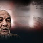Doc. Ilustrasi: Klose-up Fam Fuk Tjhong alias Uun sebagai pelapor dalam perkara dugaan pengeroyokan, dengan latar belakang ilustrasi dokumen Surat Pemberitahuan Perkembangan Hasil Penyidikan (SP2HP) dan Surat Pemberitahuan Dimulainya Penyidikan (SPDP) dari Ditreskrimum Polda Banten yang dibuat blur. Efek buram diterapkan untuk perlindungan terhadap informasi yang bersifat sensitif sekaligus menjaga fokus visual pada substansi pemberitaan mengenai peningkatan status perkara ke tahap penyidikan.