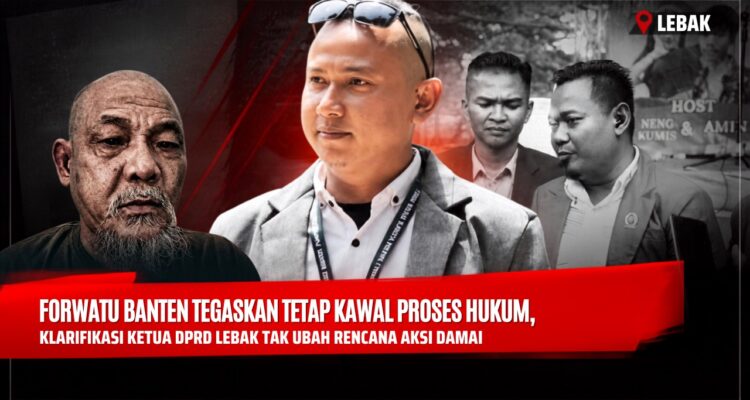Doc. Kolase foto memperlihatkan Fam Fuk Tjhong alias Uun di bagian depan kiri sebagai pelapor dalam perkara yang sedang ditangani Polda Banten. Di bagian tengah tampak HUMAS FORWATU Banten, Agus, yang menyampaikan sikap organisasi melalui wawancara tertulis kepada Redaksi KawanJariNews.com. Sementara di bagian belakang kanan terlihat Ketua FORWATU Banten, Arwan, yang menyampaikan pernyataan tertulis mengenai sikap FORWATU Banten terhadap proses penegakan hukum serta klarifikasi Ketua DPRD Kabupaten Lebak. Seluruh pihak yang ditampilkan merupakan narasumber atau pihak yang berkaitan dengan substansi pemberitaan.
