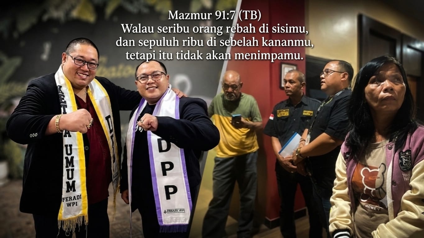 Doc. Kiri: Ketua Umum FERADI WPI, Adv. Donny Andretti (kiri), bersama bersama Wakil Ketua Umum FERADI WPI dalam sebuah kegiatan organisasi dan profesi advokat. Kanan: Salah satu dokumentasi kegiatan pendampingan hukum yang dijalankan FERADI WPI sebagai bagian dari komitmen organisasi dalam memberikan bantuan dan pendampingan hukum kepada masyarakat.