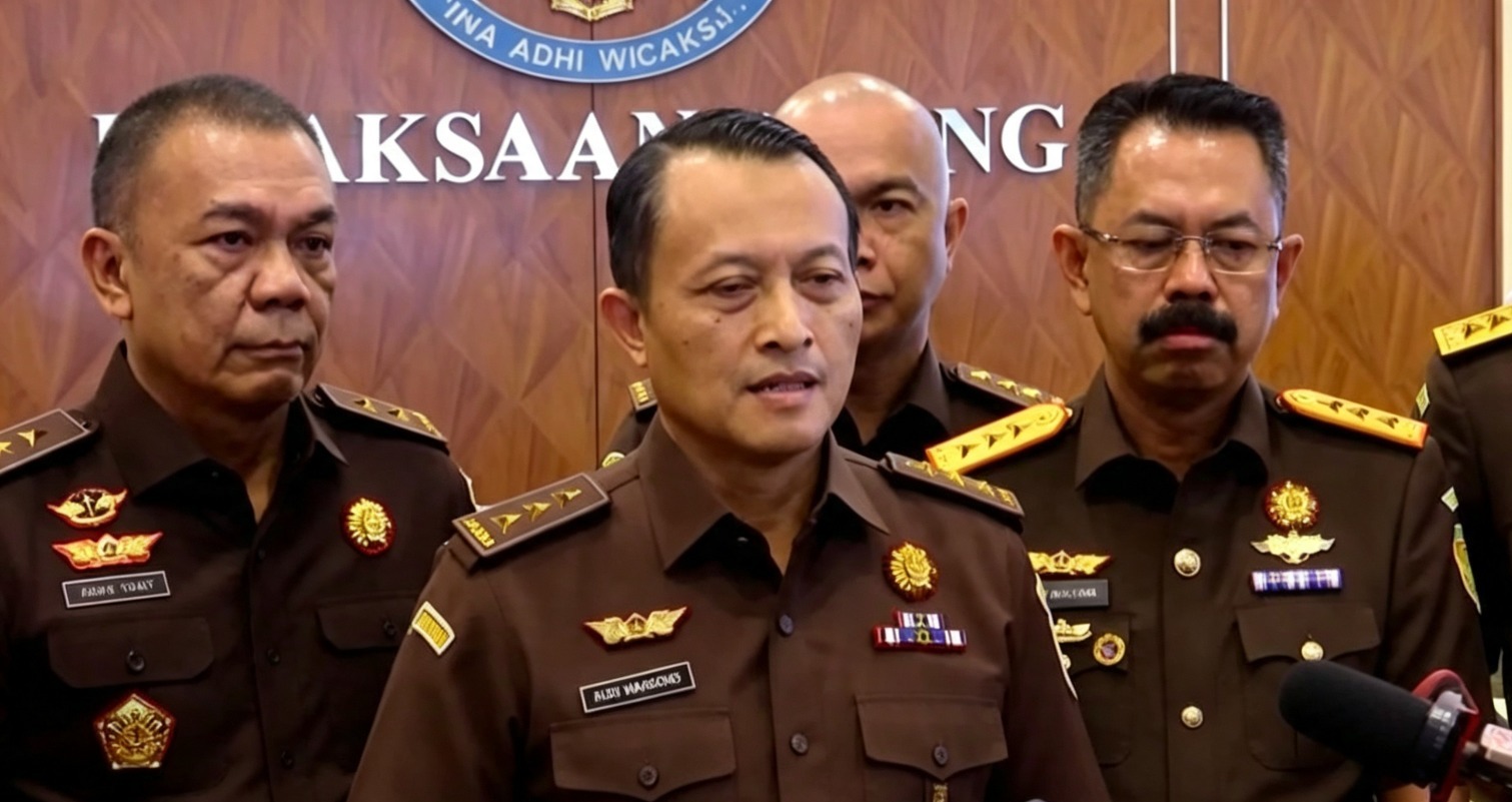 Doc. Jaksa Agung Muda Bidang Pengawasan (Jamwas) Rudi Margono menyampaikan keterangan kepada awak media dalam konferensi pers di Gedung Kejaksaan Agung, Jakarta. Dalam keterangannya, Rudi menjelaskan perkembangan proses penyidikan, termasuk peluang penerapan upaya paksa apabila saksi yang telah dipanggil secara patut kembali tidak memenuhi panggilan penyidik sesuai ketentuan KUHAP.