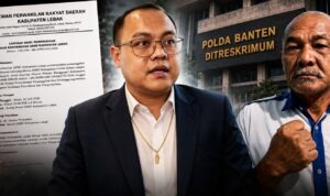 LHP BK DPRD Lebak dan Keterangan Fam Fuk Tjhong Berbeda pada Sejumlah Poin, Proses Pembuktian Masih Berlangsung di Polda Banten Doc. Ketua Tim Advokasi Fam Fuk Tjhong alias Pak Uun, Adv. Revan Pratama Wijaya, S.H. (tengah), tangkapan layar Laporan Hasil Pemeriksaan (LHP) Badan Kehormatan DPRD Kabupaten Lebak Nomor 170/396-BK.DPRD/VII/2026 (kiri), dan Fam Fuk Tjhong alias Pak Uun (kanan). Kolase ini digunakan sebagai ilustrasi pemberitaan mengenai adanya perbedaan sejumlah poin antara isi LHP BK DPRD Lebak dengan keterangan Fam Fuk Tjhong, yang hingga saat ini masih menjadi bagian dari proses pembuktian dalam penyidikan Ditreskrimum Polda Banten. (Kolase/KawanJariNews.com)
