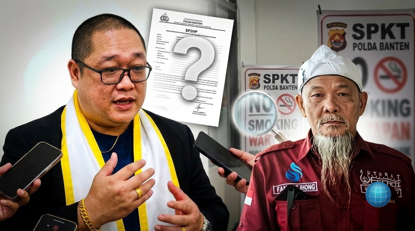 Doc. Kloase foto: Ketua Umum FERADI WPI Adv. Donny Andretti (kiri) menuntut transparansi dari Polda Banten terkait penanganan perkara yang dilaporkan oleh Uun (kanan). Donny menegaskan bahwa Surat Pemberitahuan Perkembangan Hasil Penyidikan (SP2HP) adalah hak mutlak pelapor. (ilustrasi: KawanJariNews.com).