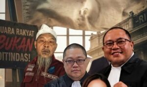 Doc. Foto ilustrasi memperlihatkan Fam Fuk Tjhong alias Uun bersama Tim Advokasi FERADI WPI–Subur Jaya Lawfirm dalam rangkaian pengawalan perkara hukum yang sedang berjalan. Ilustrasi menampilkan simbol bendera Merah Putih dan dokumen perkara sebagai gambaran perjuangan hukum serta upaya pendampingan untuk memperoleh keadilan.