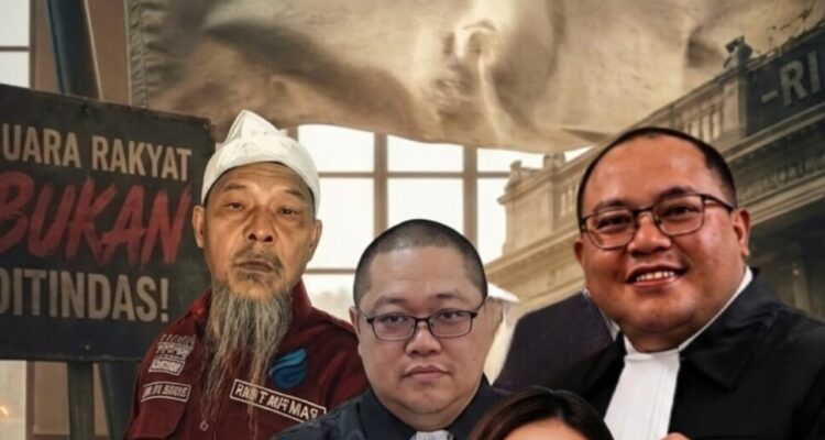Doc. Foto ilustrasi memperlihatkan Fam Fuk Tjhong alias Uun bersama Tim Advokasi FERADI WPI–Subur Jaya Lawfirm dalam rangkaian pengawalan perkara hukum yang sedang berjalan. Ilustrasi menampilkan simbol bendera Merah Putih dan dokumen perkara sebagai gambaran perjuangan hukum serta upaya pendampingan untuk memperoleh keadilan.
