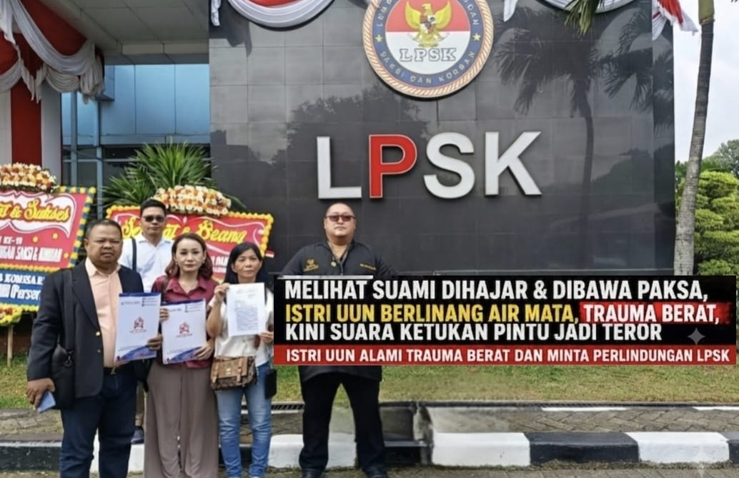Doc. Tjiauw Eng bersama kuasa hukum dan tim pendamping saat mengajukan permohonan perlindungan kepada Lembaga Perlindungan Saksi dan Korban (LPSK) di Jakarta, 12 Agustus 2026. Permohonan tersebut diajukan terkait kondisi yang dialami Tjiauw Eng setelah menyaksikan langsung peristiwa yang menimpa suaminya, Fam Fuk Tjhong alias Uun.