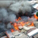 Doc. Foto udara memperlihatkan titik lokasi kebakaran di kawasan permukiman Jalan Batu Ceper 8, Kelurahan Kebon Kelapa, Kecamatan Gambir, Jakarta Pusat, Senin (31/8/2026). Kebakaran berdampak pada sedikitnya 114 rumah dan sekitar 880 warga berdasarkan data awal.