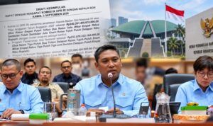 Doc. Kepala Badan Gizi Nasional (BGN) menyampaikan paparan dalam Rapat Dengar Pendapat bersama Komisi IX DPR RI terkait usulan pagu anggaran BGN Tahun Anggaran 2027, Kamis (3/9/2026). Tangkapan layar dokumen di latar belakang menunjukkan usulan pagu anggaran BGN sebesar Rp240,201 triliun, dengan alokasi Program Pemenuhan Gizi Nasional sebesar Rp232,876 triliun.