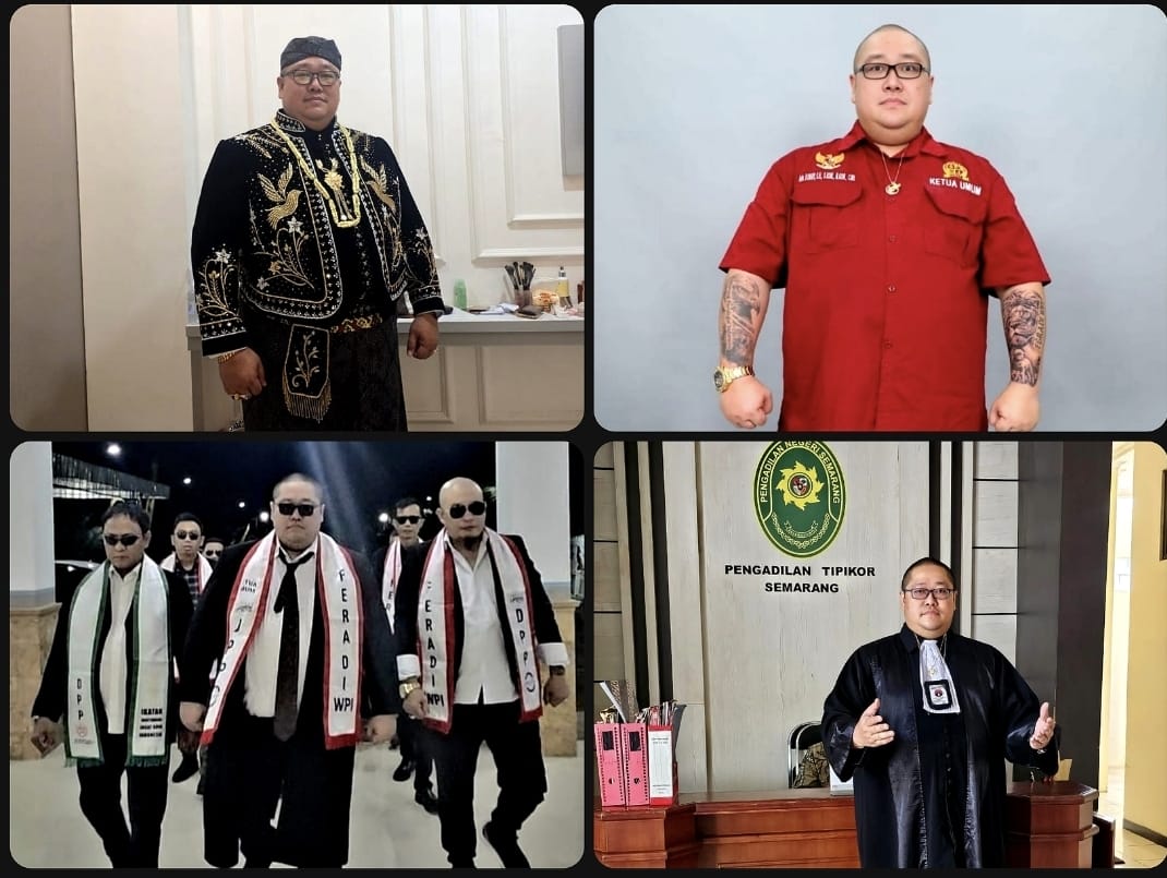 Doc. Kompilasi foto yang menampilkan Adv. Donny Andretti, S.H., S.Kom., M.Kom., dalam berbagai aktivitas profesional dan organisasi, mulai dari kegiatan organisasi FERADI WPI hingga menjalankan tugas sebagai advokat di lingkungan pengadilan. Dokumentasi tersebut menggambarkan kiprah Donny Andretti sebagai praktisi hukum sekaligus Ketua Umum DPP FERADI WPI dalam menjalankan aktivitas advokasi, konsolidasi organisasi, dan pendampingan hukum.