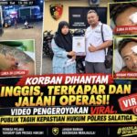Doc. Korban dugaan pengeroyokan, M. Sholeh Abdullah Ali R., bersama tim pendamping hukum FERADI WPI–Subur Jaya Law Firm saat berada di lingkungan Polres Salatiga dalam rangka proses pelaporan dan pendampingan hukum. Foto kolase juga memperlihatkan dokumentasi kondisi luka yang dialami korban serta rekaman CCTV yang diduga merekam peristiwa pengeroyokan di area parkir Toko Benang Raja, Salatiga.