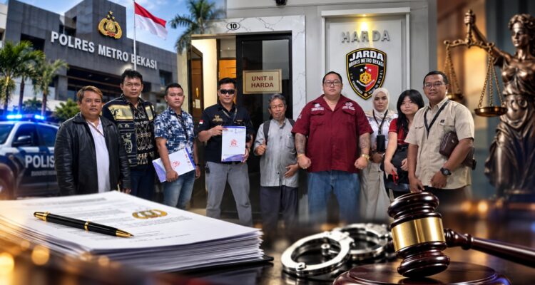 Doc. Ilustrasi penanganan aduan dugaan penggelapan yang disampaikan Hairil Tami di Unit II Harda Polres Metro Bekasi. Foto menampilkan pihak terkait saat berada di lingkungan Unit II Harda dengan membawa dokumen, sebagai ilustrasi pemberitaan mengenai sorotan terhadap perkembangan penanganan perkara dan permintaan kejelasan proses hukum.