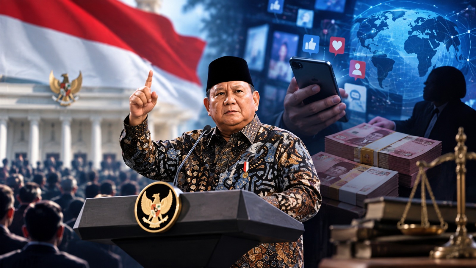 Doc. Presiden Prabowo Subianto menyampaikan pandangan mengenai tantangan demokrasi di tengah pengaruh kekuatan ekonomi dan perkembangan teknologi digital, termasuk penggunaan media sosial dan algoritma dalam membentuk opini publik. Pernyataan tersebut disampaikan dalam acara peringatan HUT ke-28 Partai Amanat Nasional (PAN) di Jakarta, Jumat (18/9/2026). Sumber Foto: Biro Pers, Media, dan Informasi Sekretariat Presiden.