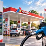 Doc. ILUSTRASI — Harga BBM Pertamina yang berlaku pada 19 September 2026 ditampilkan melalui ilustrasi suasana pengisian bahan bakar di SPBU, dengan papan informasi harga sejumlah produk BBM seperti Pertalite, Pertamax, Pertamax Turbo, Pertamax Green 95, Dexlite, Pertamina Dex, dan Biosolar. Perbedaan harga BBM berdasarkan jenis produk dan wilayah menjadi bagian dari informasi yang dibahas dalam berita. Foto: Ilustrasi/KawanJariNews.com.