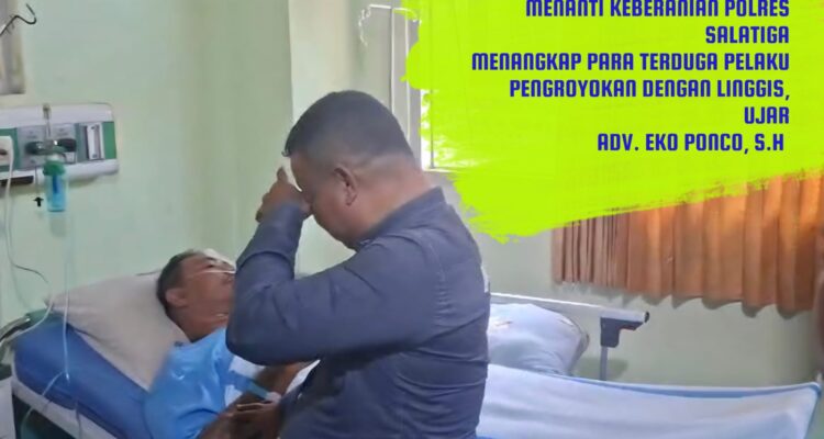 Doc. Kuasa hukum dan tim advokasi FERADI WPI–Subur Jaya Law Firm saat membesuk M. Sholeh Abdullah R. yang masih menjalani perawatan di RSUD Salatiga, Selasa (22/9/2026). Kunjungan tersebut dilakukan untuk memberikan dukungan kepada korban sekaligus memantau kondisi dan perkembangan penanganan perkara dugaan kekerasan yang terjadi di area parkir Toko Benang Raja, Salatiga.