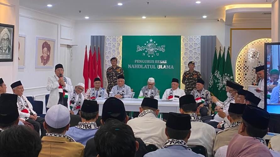 Doc. Suasana acara pengumuman susunan Pengurus Besar Nahdlatul Ulama (PBNU) masa khidmah 2026–2031 di Kantor PBNU, Jakarta, Rabu (30/9/2026). Pengumuman tersebut menetapkan susunan kepengurusan baru yang terdiri atas unsur Syuriyah, Tanfidziyah, Mustasyar, dan A’wan dengan total 210 pengurus untuk masa khidmah hingga 2031.